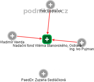Nadační fond Viléma Stanovského, Ostrava - náhled vizuálního zobrazení vztahů obchodního rejstříku
