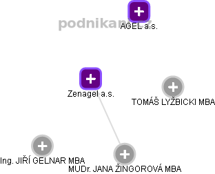 Zenagel a.s. - náhled vizuálního zobrazení vztahů obchodního rejstříku