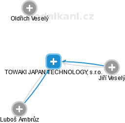 TOWAKI JAPAN TECHNOLOGY, s.r.o. - náhled vizuálního zobrazení vztahů obchodního rejstříku
