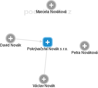 Pokrývačství Novák s.r.o. - náhled vizuálního zobrazení vztahů obchodního rejstříku