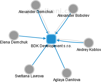 BDK Development s.r.o. - náhled vizuálního zobrazení vztahů obchodního rejstříku