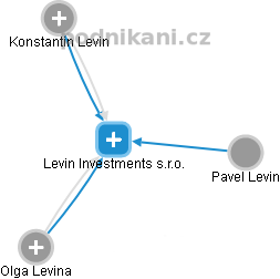 Levin Investments s.r.o. - náhled vizuálního zobrazení vztahů obchodního rejstříku