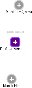 Profi Universe a.s. - náhled vizuálního zobrazení vztahů obchodního rejstříku
