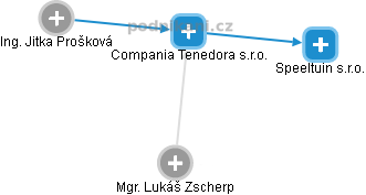 Compania Tenedora s.r.o. - náhled vizuálního zobrazení vztahů obchodního rejstříku