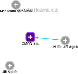 CMWS a.s. - náhled vizuálního zobrazení vztahů obchodního rejstříku