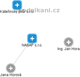 NASAP s.r.o. - náhled vizuálního zobrazení vztahů obchodního rejstříku