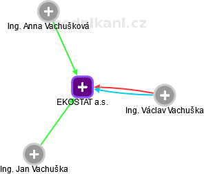 EKOSTAT a.s. - náhled vizuálního zobrazení vztahů obchodního rejstříku