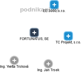 FORTUNATUS, SE - náhled vizuálního zobrazení vztahů obchodního rejstříku
