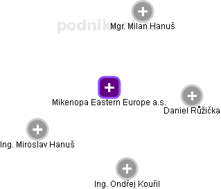 Mikenopa Eastern Europe a.s. - náhled vizuálního zobrazení vztahů obchodního rejstříku