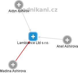 Lambiance Ltd s.r.o. - náhled vizuálního zobrazení vztahů obchodního rejstříku
