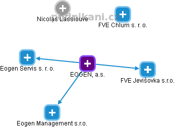 EOGEN, a.s. - náhled vizuálního zobrazení vztahů obchodního rejstříku