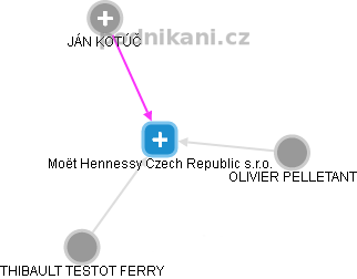 Moët Hennessy Czech Republic s.r.o. - náhled vizuálního zobrazení vztahů obchodního rejstříku