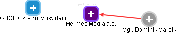 Hermes Media a.s. - náhled vizuálního zobrazení vztahů obchodního rejstříku
