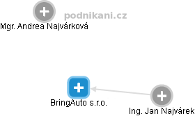 BringAuto s.r.o. - náhled vizuálního zobrazení vztahů obchodního rejstříku