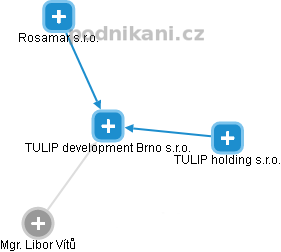 TULIP development Brno s.r.o. - náhled vizuálního zobrazení vztahů obchodního rejstříku