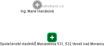 Společenství vlastníků Masarykova 531, 532 Veselí nad Moravou - náhled vizuálního zobrazení vztahů obchodního rejstříku
