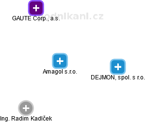 Amagol s.r.o. - náhled vizuálního zobrazení vztahů obchodního rejstříku