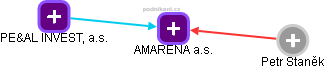 AMARENA a.s. - náhled vizuálního zobrazení vztahů obchodního rejstříku