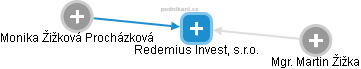 Redemius Invest, s.r.o. - náhled vizuálního zobrazení vztahů obchodního rejstříku