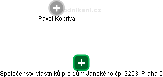 Společenství vlastníků pro dům Janského čp. 2253, Praha 5 - náhled vizuálního zobrazení vztahů obchodního rejstříku