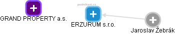 ERZURUM s.r.o. - náhled vizuálního zobrazení vztahů obchodního rejstříku