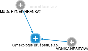 Gynekologie Brušperk, s.r.o. - náhled vizuálního zobrazení vztahů obchodního rejstříku