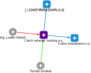Czech synergic holding a.s. - náhled vizuálního zobrazení vztahů obchodního rejstříku