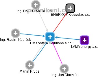 ECM System Solutions s.r.o. - náhled vizuálního zobrazení vztahů obchodního rejstříku