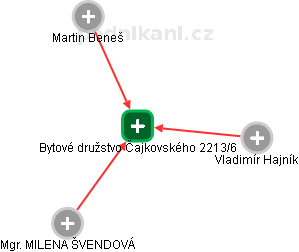 Bytové družstvo Čajkovského 2213/6 - náhled vizuálního zobrazení vztahů obchodního rejstříku