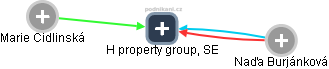 H property group, SE - náhled vizuálního zobrazení vztahů obchodního rejstříku