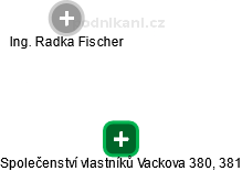 Společenství vlastníků Vackova 380, 381 - náhled vizuálního zobrazení vztahů obchodního rejstříku