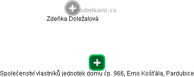 Společenství vlastníků jednotek  domu čp. 966, Erno Košťála, Pardubice - náhled vizuálního zobrazení vztahů obchodního rejstříku