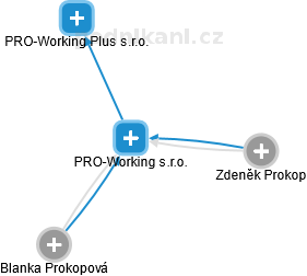 PRO-Working s.r.o. - náhled vizuálního zobrazení vztahů obchodního rejstříku