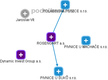 ROSENGART a.s. - náhled vizuálního zobrazení vztahů obchodního rejstříku