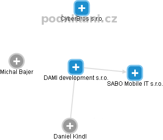DAMI development s.r.o. - náhled vizuálního zobrazení vztahů obchodního rejstříku