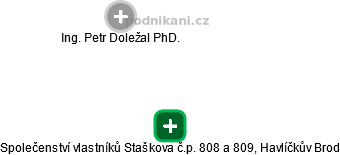 Společenství vlastníků Staškova č.p. 808 a 809, Havlíčkův Brod - náhled vizuálního zobrazení vztahů obchodního rejstříku