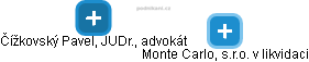 Monte Carlo, s.r.o. v likvidaci - náhled vizuálního zobrazení vztahů obchodního rejstříku