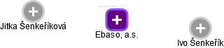 Ebaso, a.s. - náhled vizuálního zobrazení vztahů obchodního rejstříku