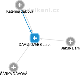 DAM & DAVES s.r.o. - náhled vizuálního zobrazení vztahů obchodního rejstříku