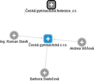 Česká gymnastická s.r.o. - náhled vizuálního zobrazení vztahů obchodního rejstříku