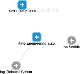 Rayo Engineering, s.r.o. - náhled vizuálního zobrazení vztahů obchodního rejstříku