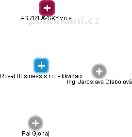 Royal Business,s.r.o. v likvidaci - náhled vizuálního zobrazení vztahů obchodního rejstříku