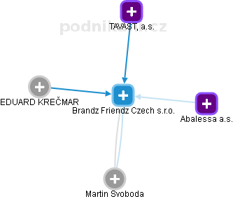 Brandz Friendz Czech s.r.o. - náhled vizuálního zobrazení vztahů obchodního rejstříku
