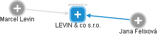 LEVIN & co s.r.o. - náhled vizuálního zobrazení vztahů obchodního rejstříku