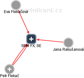 SMH FX, SE - náhled vizuálního zobrazení vztahů obchodního rejstříku