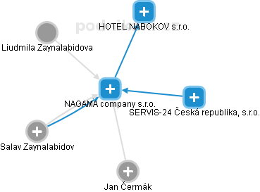 NAGAMA company s.r.o. - náhled vizuálního zobrazení vztahů obchodního rejstříku