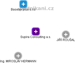 Supira Consulting a.s. - náhled vizuálního zobrazení vztahů obchodního rejstříku
