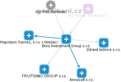 Brno Investment Group s.r.o. - náhled vizuálního zobrazení vztahů obchodního rejstříku
