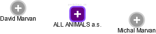 ALL ANIMALS a.s. - náhled vizuálního zobrazení vztahů obchodního rejstříku