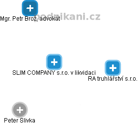 SLIM COMPANY s.r.o. v likvidaci - náhled vizuálního zobrazení vztahů obchodního rejstříku